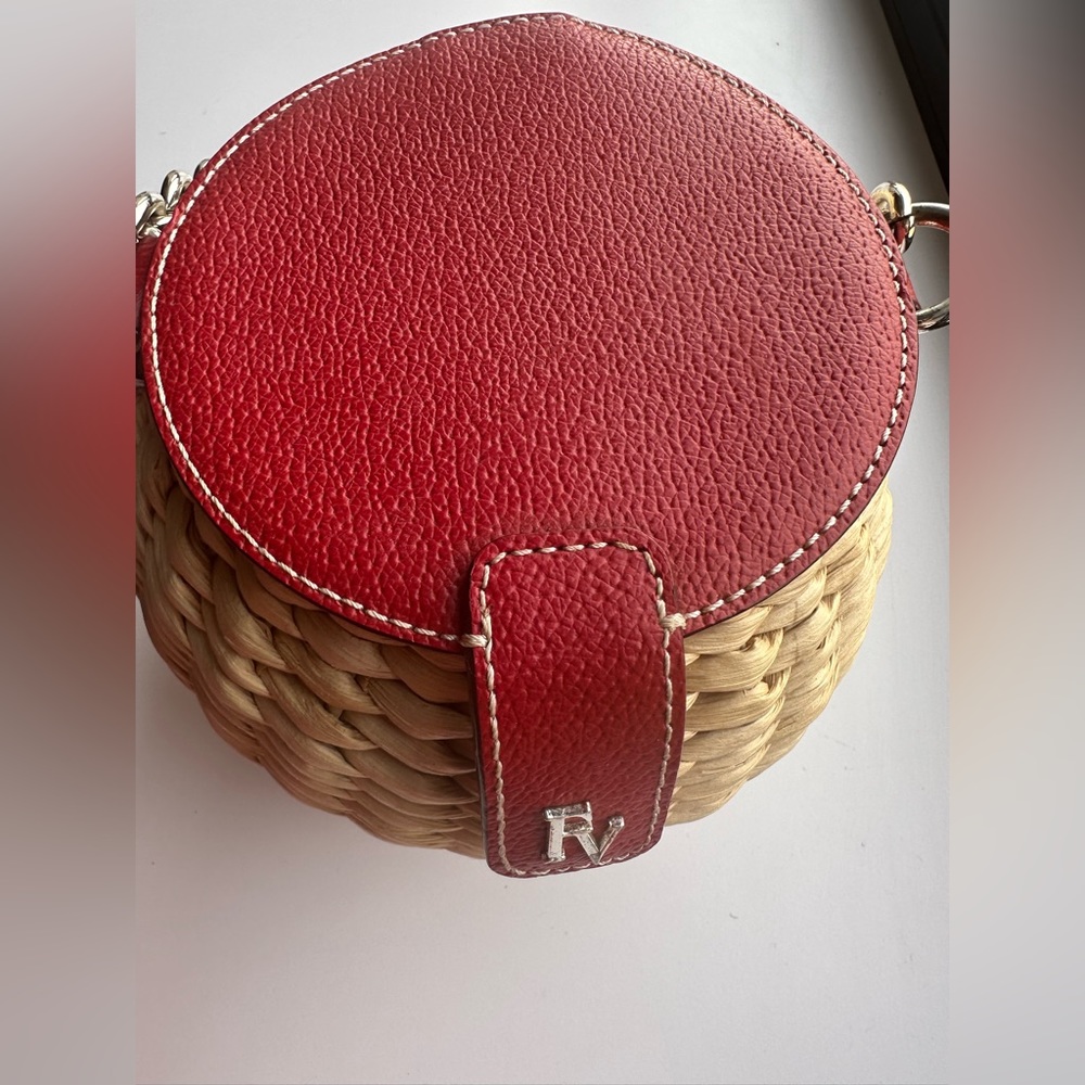Frances Valentine Honeypot Basket Natural/Red Embroidered Heart - Picture 10 of 11